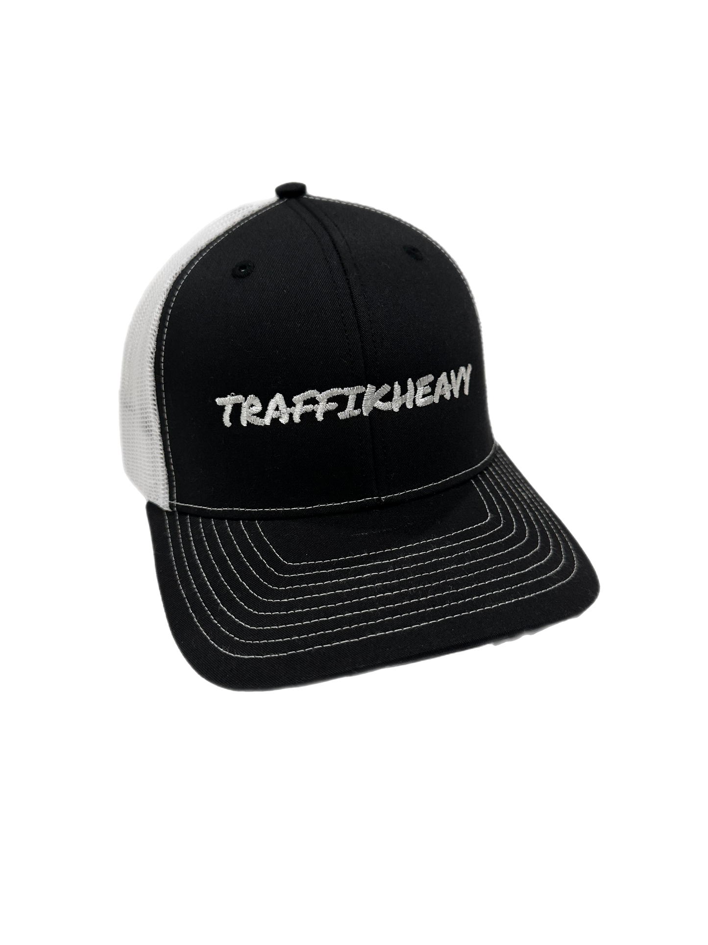 Black/White Snapback Trucker Cap